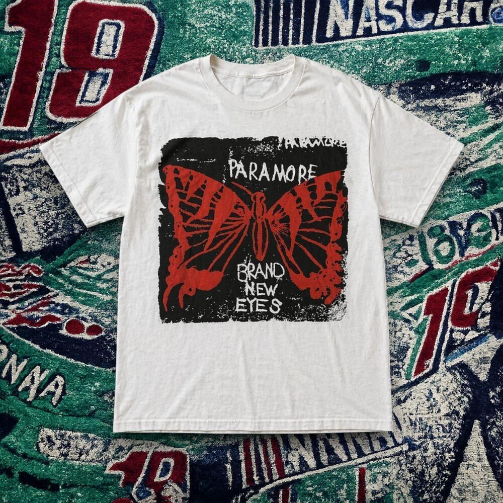 Paramore Brand New Eyes Butterfly Graphic Tee White Unisex